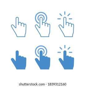 Hand Cursor icons set, click icon vector design