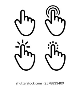 Hand cursor illustration on white background