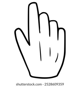 hand cursor index finger hand drawn outline illustration