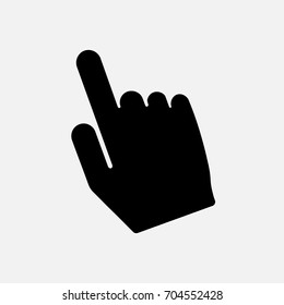 Hand cursor, isolated pointer icon, vector illustration.