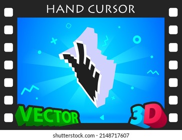 Hand cursor isometric design icon. Vector web illustration. 3d colorful concept