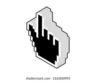 Hand cursor isometric design icon. Vector web illustration. 3d colorful concept
