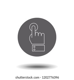 Hand cursor line click. Outline Vector Icon Isolated on White Background. Trendy flat ui sign design, graphic pictogram. Logo illustration. Eps10.