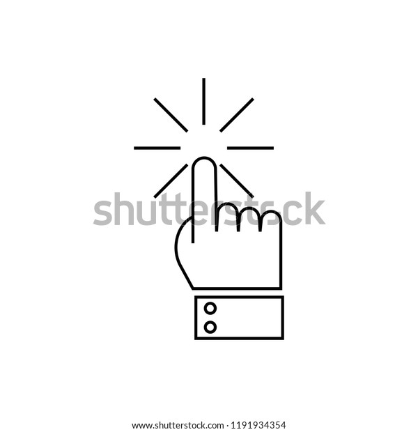 Hand Cursor Line Click Outline Vector Stock Vector (Royalty Free ...