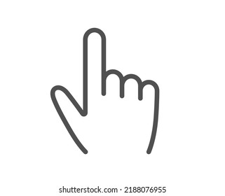 Hand cursor line icon. Click action sign. Finger pointer symbol. Quality design element. Linear style cursor icon. Editable stroke. Vector