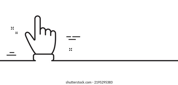 Hand cursor line icon. Click action sign. Finger pointer symbol. Minimal line illustration background. Cursor line icon pattern banner. White web template concept. Vector