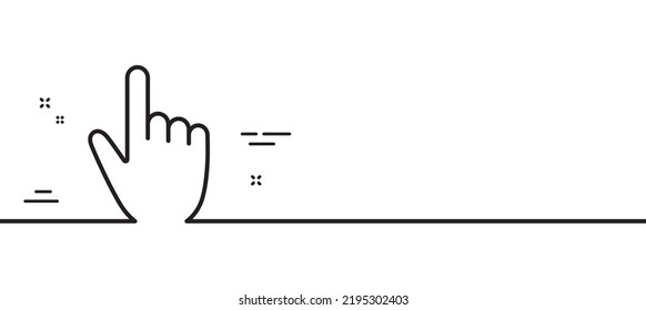 Hand cursor line icon. Click action sign. Finger pointer symbol. Minimal line illustration background. Cursor line icon pattern banner. White web template concept. Vector