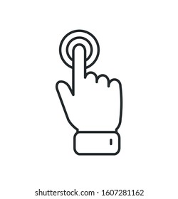 Hand cursor line icon. Vector click. 