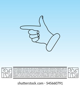 hand cursor line icon. Vector