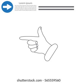 hand cursor line icon. Vector