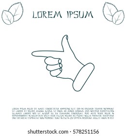 hand cursor line icon. Vector