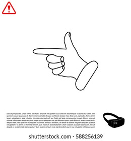 hand cursor line icon. Vector