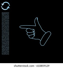 hand cursor line icon. Vector