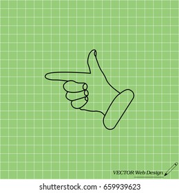 hand cursor line icon. Vector