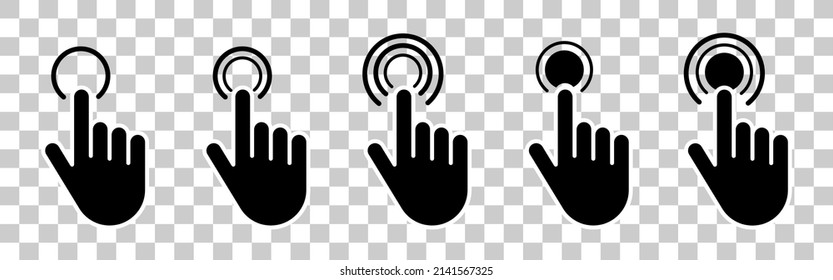 Hand cursor mouse icon.Hand clicking icon.Pointing hand.