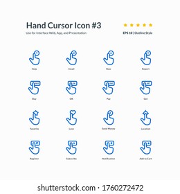 hand cursor pointer chat icon set interface app part 3 vector graphic design illustration for mobile web presentation