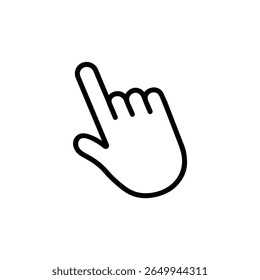 Ícone de ponteiro do cursor da mão. Ilustração vetorial do ícone de ponteiro manual.