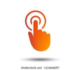 Hand cursor sign icon. Hand pointer symbol. Blurred gradient design element. Vivid graphic flat icon. Vector