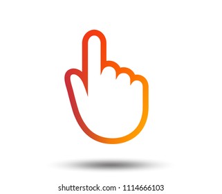 Hand cursor sign icon. Hand pointer symbol. Blurred gradient design element. Vivid graphic flat icon. Vector