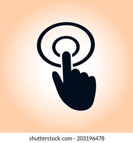 Hand cursor sign icon. Hand pointer symbol. Modern UI website navigation. Flat design. EPS 10.