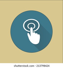 Hand cursor sign icon. Hand pointer symbol. Modern UI website navigation. Flat design. EPS 10.