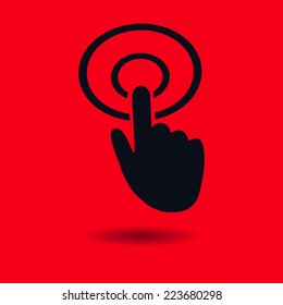 Hand cursor sign icon. Hand pointer symbol. Modern UI website navigation. Flat design. EPS 10.