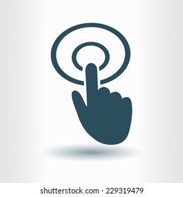 Hand cursor sign icon. Hand pointer symbol. Modern UI website navigation. Flat design. EPS 10.