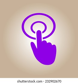 Hand cursor sign icon. Hand pointer symbol. Modern UI website navigation. Flat design. EPS 10.