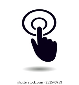 Hand cursor sign icon. Hand pointer symbol. Modern UI website navigation. Flat design. EPS 10.