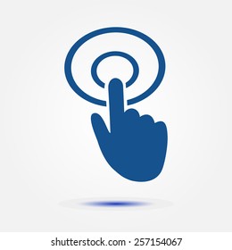 Hand cursor sign icon. Hand pointer symbol. Modern UI website navigation. Flat design. EPS 10.