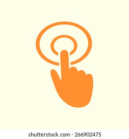 Hand cursor sign icon. Hand pointer symbol. Modern UI website navigation. Flat design. EPS 10.