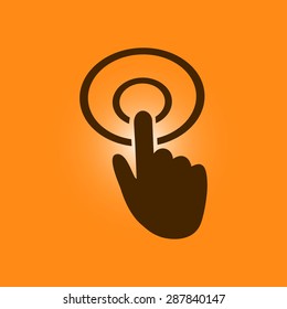 Hand cursor sign icon. Hand pointer symbol. Modern UI website navigation. Flat design. EPS 10.