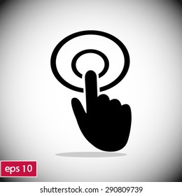 Hand cursor sign icon. Hand pointer symbol. Modern UI website navigation. Flat design. EPS 10.