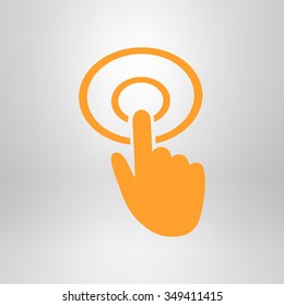 Hand cursor sign icon. Hand pointer symbol. Modern UI website navigation. Flat design. EPS 10.