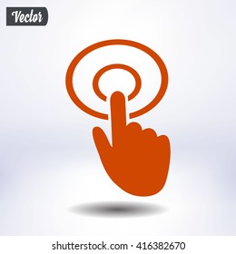 Hand cursor sign icon. Hand pointer symbol. Modern UI website navigation. Flat design. EPS 10.