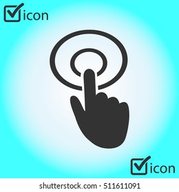 Hand cursor sign icon. Hand pointer symbol. Modern UI website navigation. Flat design. EPS 10.