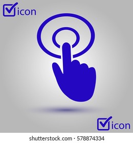 Hand cursor sign icon. Hand pointer symbol. Modern UI website navigation. Flat design. 