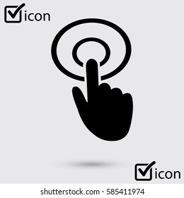 Hand cursor sign icon. Hand pointer symbol. Modern UI website navigation. Flat design. 