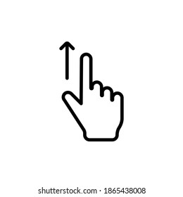 Hand Cursor Swipe Up Icon. Vector EPS 10. Isolated On White Background