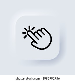 Hand cursor swipe left icon. Elements for mobile concepts and web apps. Neumorphic UI UX white user interface web button. Neumorphism. Vector EPS 10.