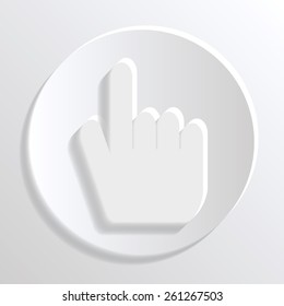 Hand cursor symbol on the white background