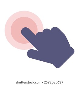 Hand cursor tap or clik icon. Flat vector illustration isolated on white background.