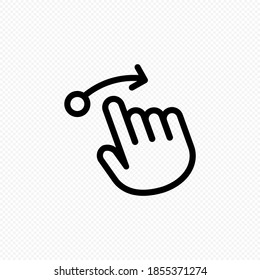 Hand cursor touch screen gestures icon. Swipe to left, right and up icon. Vector on isolated transparent background. EPS 10