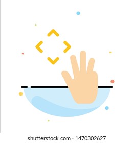 Hand, Hand Cursor, Up, Croup Abstract Flat Color Icon Template. Vector Icon Template background