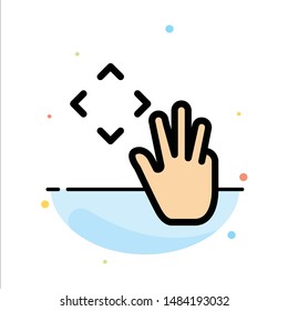 Hand, Hand Cursor, Up, Croup Abstract Flat Color Icon Template. Vector Icon Template background