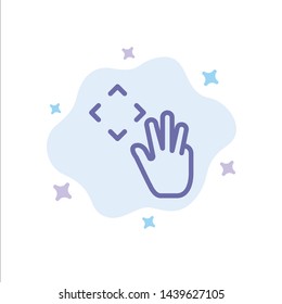 Hand, Hand Cursor, Up, Croup Blue Icon on Abstract Cloud Background