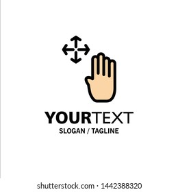 Hand, Hand Cursor, Up, Hold Business Logo Template. Flat Color
