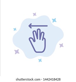 Hand, Hand Cursor, Up, Left Blue Icon on Abstract Cloud Background