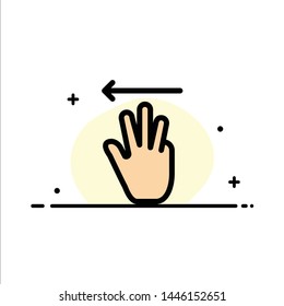 Hand, Hand Cursor, Up, Left  Business Flat Line Filled Icon Vector Banner Template