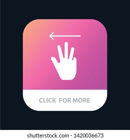 Hand, Hand Cursor, Up, Left Mobile App Button. Android and IOS Glyph Version